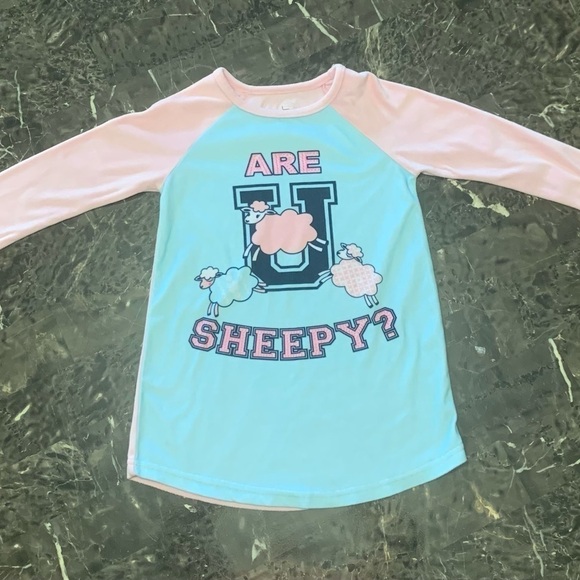 Little Girls Are U Sheepy? Graphic Nightgown Soft Velour Sheep Lamb - Picture 3 of 7